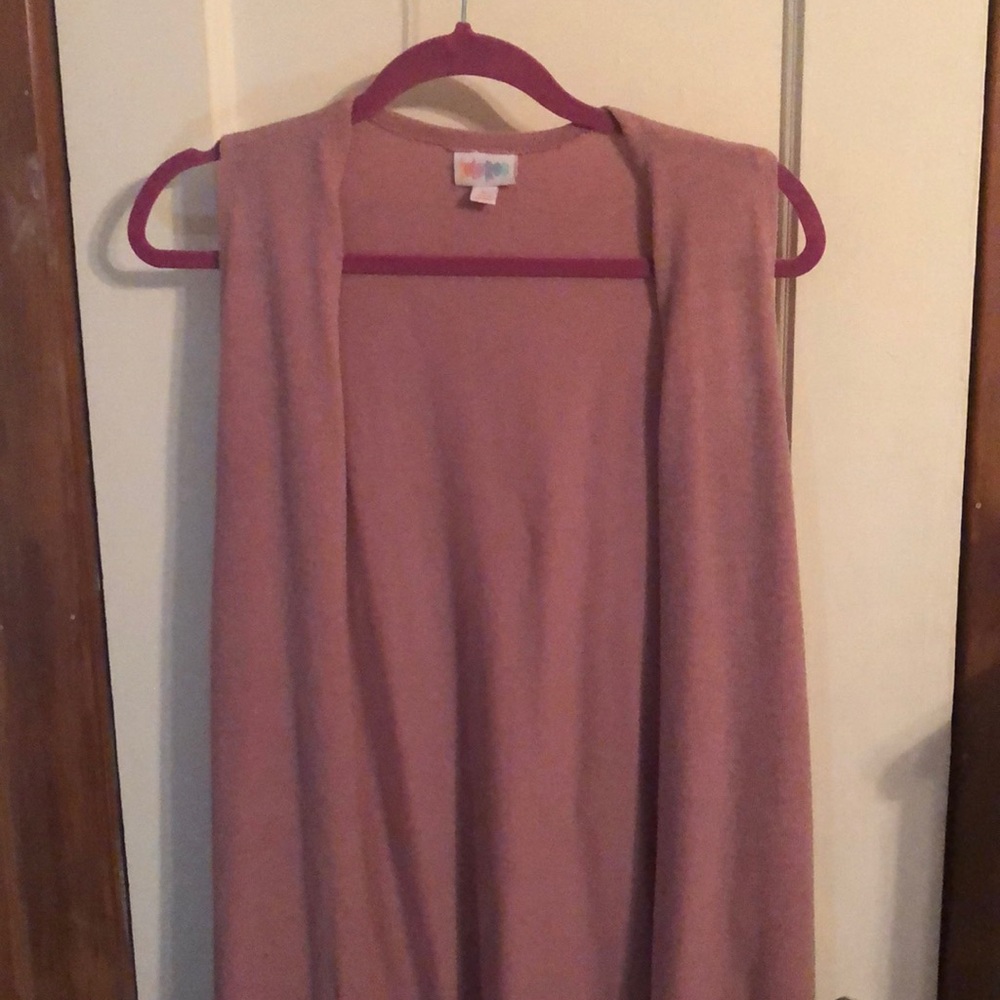 Joy Sleeveless Duster Cardigan Blush Pink